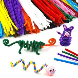 Kit Pipe Cleaner Google Eyesarts And Crafts Multi-color Chenille Stems 100 Pcs Pipe Cleaners Craft Striped