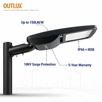 Iluminación exterior IP66, luces de calle de aluminio con sensor a prueba de agua, 250 vatios, luz de calle inteligente.
