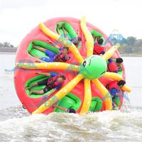 Jouet rotatif de pieuvre gonflable au design personnalisé Pieuvre volante OVNI Tube de bateau disco gonflable remorquable à eau