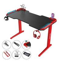 Bureau de jeu pour ordinateur de bureau à domicile en forme de T, design ergonomique, vente en gros