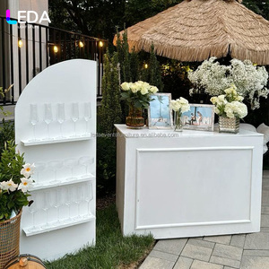 Carrito de Dulces y Flores de Acrílico Blanco con Diseño LEDA, Barra de Flores Blancas para Decoración de Eventos y Bodas - Product Image 2