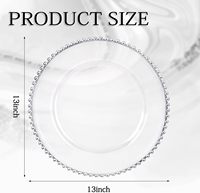 Platos de Plástico Transparente con Borde de Cuentas Plateadas de 13 Pulgadas, Platos Reutilizables para Decoración de Mesa en Bodas, Banquetes y Fiestas de Cumpleaños