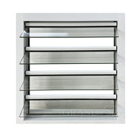 Fenêtre en aluminium personnalisée avec persienne réglable en aluminium et verre à lamelles