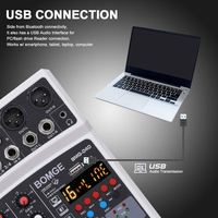 Console de mixage audio USB en gros, stéréo avec 16 types de DSP pour studio, DJ, diffusion en direct, enregistrement