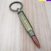 Porte-clés en métal en forme de balle vintage de luxe personnalisé en alliage, ouvre-bouteille de bière, mini porte-clés avec logo gravé au laser