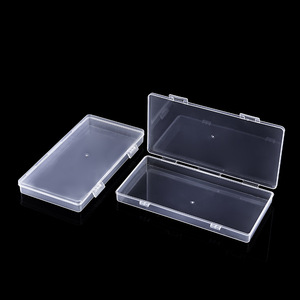Rectangular Transparent Plastic <b>Box</b> 16.5x8.5x1.7cm Covered For Fishing <b>Gear</b> Storage Stationery Desktop Organizer - Product Image 1