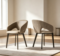 Chaise de salle à manger moderne faite à la main avec dossier souple et minimaliste pour la maison, le bureau, la chambre, le salon, l'hôtel et la restauration