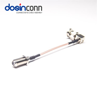 Cable RF RG179 de 75 Ohmios, Conector BNC Macho en Ángulo Recto a Conector F Hembra Recto, Tipo Crimpado, para Cámara CCTV