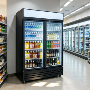 Réfrigérateur commercial économique pour boissons, vitrine réfrigérée avec porte vitrée, refroidissement par air, contrôle LED, serrure de porte pour supermarché et magasin - Product Image 4