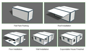 2025 thiết kế mới thép di động cho nhà sử dụng câu chuyện có thật nhà 40 chân giá mở rộng container nhà màu xám - Product Image 2