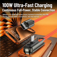 Nouveau câble de charge rapide USB Type-C 100W avec support, vitesse 5A/6A, en silicone et alliage de zinc, trois-en-un pour téléphones mobiles
