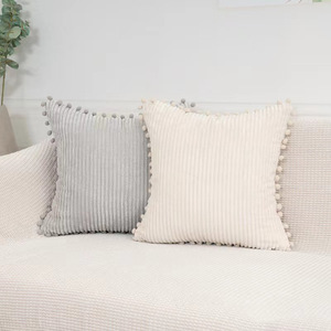 Áo gối nhung gân có họa tiết chắp vá, trang trí nhà phong cách nông trại, vỏ gối trang trí phong cách boho cho ghế sofa, giường, phòng khách - Product Image 6