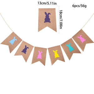Bandera de Lino de Alta Calidad con Diseño de Conejo y Huevos de Pascua para Decoración de Paredes del Hogar, Decoración de Fiestas de Pascua, Artículos para Fiestas de Pascua - Product Image 3