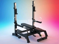 Baru kedatangan baja kekuatan berat mengangkat rak jongkok gaya kompetisi Multi berat Gym disesuaikan bangku tekan jongkok Combo