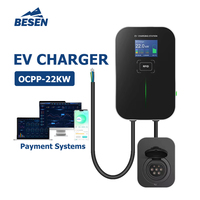 BESEN OCPP elektrikli araç şarjı AC 22kW RFID WALLBOX seviye 2 şarj istasyonu yönetim sistemi