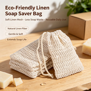 Sac en filet de sisal écologique pour <span class=keywords><strong>savon</strong></span>, pochette moussante pour <span class=keywords><strong>savon</strong></span>, sac exfoliant pour le corps, sac réutilisable pour économiser le <span class=keywords><strong>savon</strong></span>, pour la salle de bain et la <span class=keywords><strong>douche</strong></span> - Product Image 1