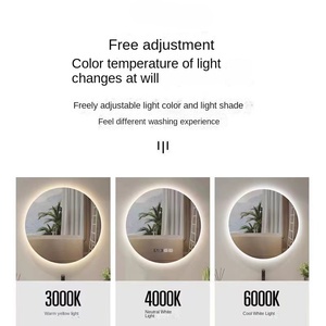 Nordique lavage des mains salle de bain tenture murale LED <span class=keywords><strong>miroir</strong></span> lumineux avec lumière <span class=keywords><strong>miroir</strong></span> de toilette rond Smart Anti-buée - Product Image 4