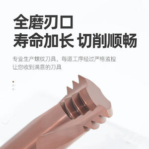 Fresa de Roscar Integrada de Carburo de Tungsteno de 60 Grados para Roscas Métricas Finas y Gruesas, Corte de Ranura Espiral para Acero Inoxidable - Product Image 1