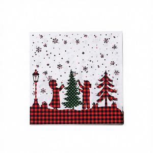 Serviettes en <span class=keywords><strong>papier</strong></span> colorées prêtes à être expédiées, <span class=keywords><strong>papier</strong></span> <span class=keywords><strong>de</strong></span> soie, arbre décoratif, Père Noël, Joyeux Noël, 2 plis, 4 plis, imprimées, serviettes en pâte <span class=keywords><strong>de</strong></span> bois vierge - Product Image 4