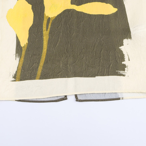 <span class=keywords><strong>Jupe</strong></span> longue en <span class=keywords><strong>satin</strong></span> décontractée à imprimé floral avec fente arrière et fermeture éclair de couleur verte pour femmes - Product Image 5