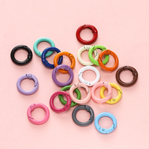 Colorful Zinc Alloy Spring Buckle Ring <b>Small</b> Painted Open Circle For Phone Chain <b>Bag</b> DIY Accessory - Product Image 2
