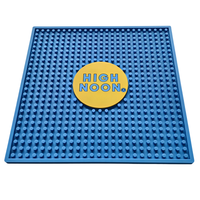 Sous-verre carré personnalisé en PVC souple, logo imprimé sur mesure, antidérapant, résistant à l'eau, tapis de bar pour pub, hôtel, café