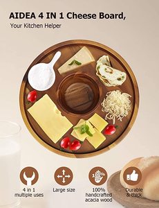 Tagliere <span class=keywords><strong>per</strong></span> formaggi da forno piatto <span class=keywords><strong>per</strong></span> salumi da 12 pollici e vassoio da portata cracker al formaggio e antipasto grande supporto <span class=keywords><strong>per</strong></span> torta in legno spesso - Product Image 6
