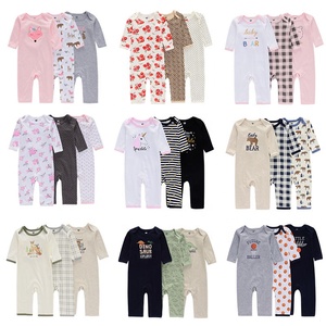 Ensemble de pyjama en coton à manches longues pour bébé fille et garçon, barboteuse de bonne qualité, lot de 3 pièces - Product Image 2