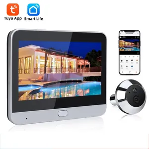 4.3 Scherm Wifi Tuya App Hd 1080P Real-Time Monitoring Draadloze Kijkgaatje Deur Oogcamera Viewer