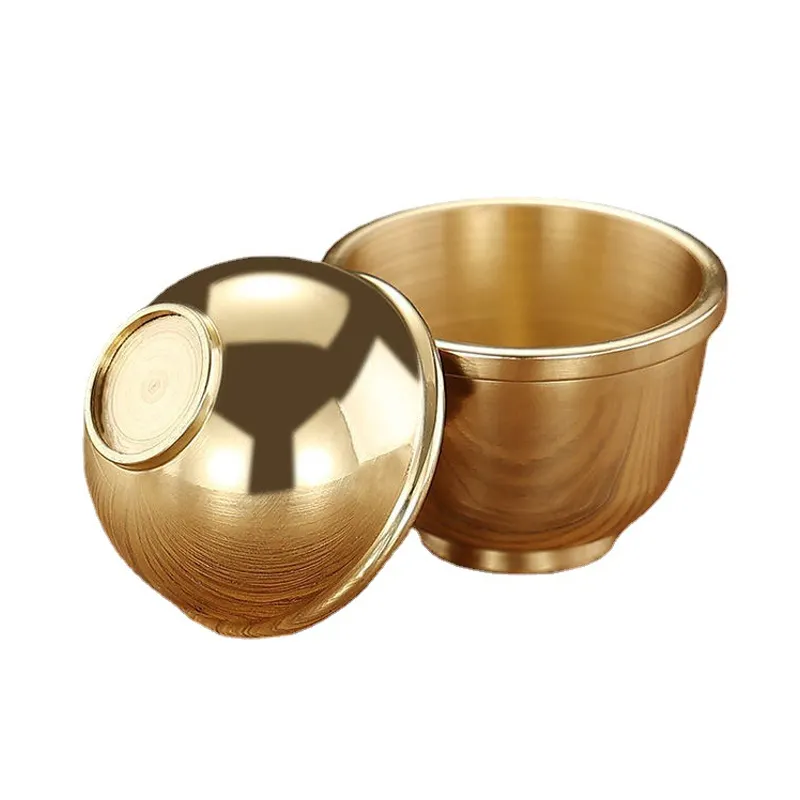 Amazon Hot Selling Messing Goud Kleur Dikker Koper Bier Cup Food Grade Custom Logo Outdoor Mini Thee Cup