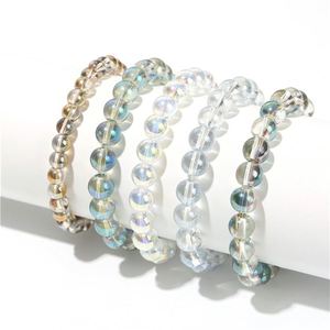 Factory Wholesale Glass <b>Beaded</b> <b>Bracelet</b> for Women Fluorite Gray Moonlight Crystal Beads <b>Bracelet</b> - Product Image 1