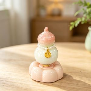 Adorno de Escritorio de Cerámica en Forma de Calabaza, Decoración Feng Shui Hecha a Mano, Amuleto de la Suerte, Juguete Giratorio Antiestrés para Sala de Estar - Product Image 4