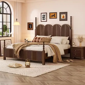 Cama de Madera Maciza de Diseño Tradicional con Columnas Romanas Antiguas, Casa para Perros y Gatos para Todas las Estaciones - Product Image 1