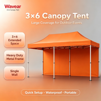 Tente de stand commercial extérieur 3x6 m, robuste, triple couche, imperméable, pop-up, pour promotion de stand commercial et événements sportifs