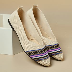 Bairuilun femmes Ballet chaussures plates tricot chaussures habillées bout pointu sans lacet <span class=keywords><strong>ballerines</strong></span> pour femme bas Wedge Support OEM - Product Image 4