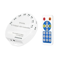 Contrôleur LED 8 canaux avec télécommande RF, DC 5-24V, synchronisation musicale, déclencheur AUX MIC pour éclairages de scène et accessoires d'éclairage