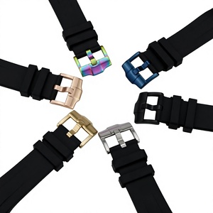 Correa de Reloj SKX007 de Caucho Vulcanizado de Color Negro con Hebilla Sólida, Orificios de 1.8mm y 2.5mm, Cabezal de 22mm - Product Image 6