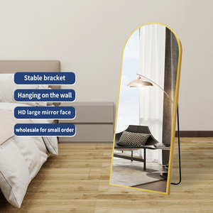 Espejo De Pie Grande de cuerpo entero al por mayor, espejo de cuerpo completo con marco de aluminio dorado - Product Image 6
