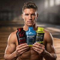Sachets d'emballage personnalisés imprimés, finition mate, scellés sur 3 côtés, pour gel énergétique liquide au miel, pour produits de nutrition sportive