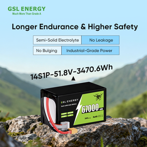 Batterie au lithium-ion semi-solide GSL ENERGY 51,8 V 67 Ah 3470,6 Wh 10C pour drone, agriculture, <span class=keywords><strong>logistique</strong></span>, FPV - Product Image 3