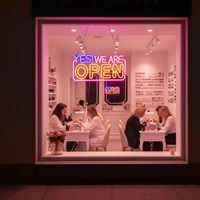 Luz ambiental LED de neón colgante para ventana con color ajustable; Luz decorativa para escaparates de bares, restaurantes y tiendas minoristas, 5V