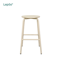 Tabouret de bar haut d'extérieur moderne en aluminium Lepos, empilable, en métal, pour restaurants, bars, terrasses d'hôtels et comptoirs de patio