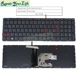 Teclado de ordenador portátil retroiluminado español LA Latin SP para HP Probook 450 <span class=keywords><strong>G6</strong></span> 450 G7 455 <span class=keywords><strong>G6</strong></span> 455 G7 <span class=keywords><strong>455R</strong></span> <span class=keywords><strong>G6</strong></span> <span class=keywords><strong>455R</strong></span> G7 teclado nuevo negro - Product Image 2