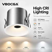 Spot LED Encastrable Moderne 7W 12W en Aluminium COB, Découpe 55mm 75mm, pour Maison, Bureau, Hôtel, Villa