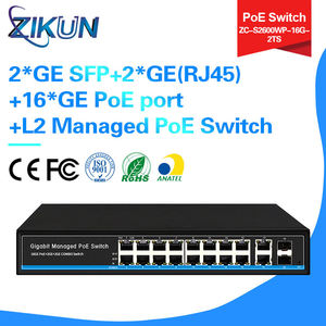S2600WP-8G-4TC 2* SFP+2*(RJ45)+16* พอร์ต PoE+สวิตช์ PoE แบบจัดการได้ L2 สำหรับ FTTX รับประกัน 1 ปี Zikun - Product Image 5
