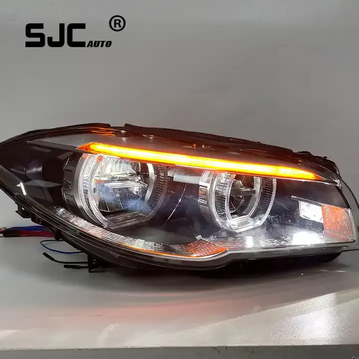 SJC Faróis LED para BMW Série 5 F10 F18 Assembly 11-17 Modificado Angel Eye LED Faróis diurnos de alta qualidade