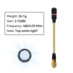 Antena portátil V82L, suave, corta, dorada, UHF 400/470MHz, 2.15dBi, conector macho de 6.5 pulgadas para radios portátiles, uso en interiores y hoteles - Product Image 5
