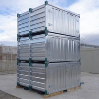 Chariot à roulettes en métal galvanisé à chaud, capacité 1000 kg, usage intensif |   Conteneur de stockage pliable en fil d'acier pour entrepôt