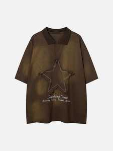Camiseta Oversize Vintage de Algodón 100% Pesado, Tejido Ecológico, Lavado Ácido Desgastado, para Hombre, con Logotipo Personalizado, Estilo Urbano - Product Image 1