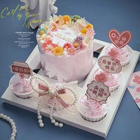 Boîte d'emballage en papier rigide doublée d'éponge à fenêtre de 5 pièces avec logo personnalisé pour Cupcake Egg Tart Muffin Macaron Baking-Tailles de 4 à 5 pouces